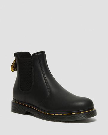 Black Men's Dr Martens 2976 Warmwair Leather Ankle Boots | CA 429MQZ